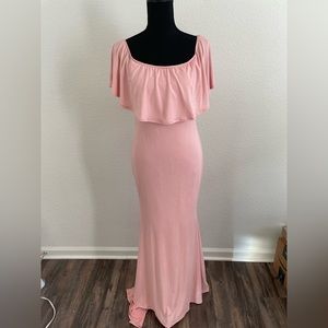 NWT - Pink Blush off the shoulder maternity dress